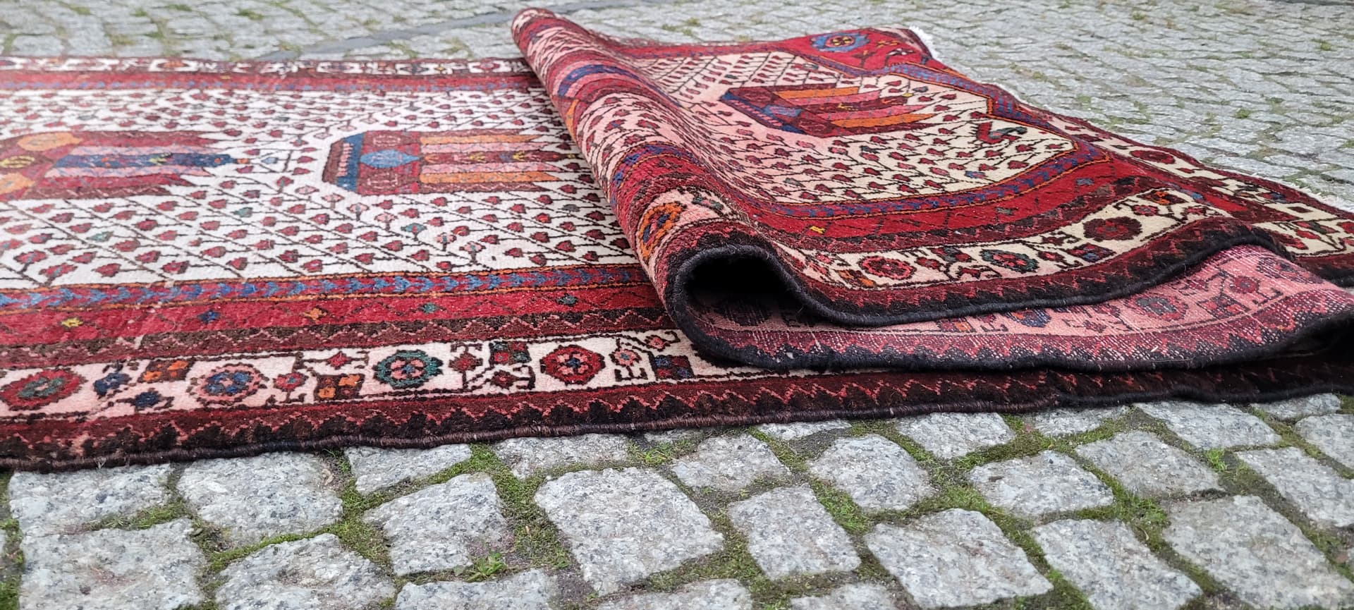 Runner Afshar 105x285 cm, multicolor wool, Iran, 19th c. - 180103