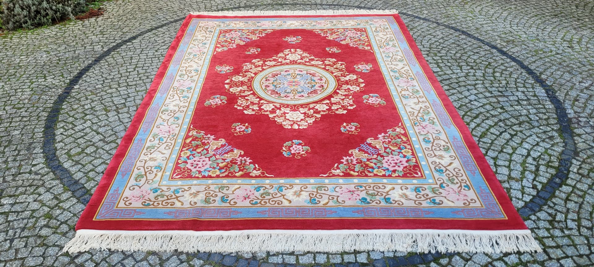 Dywan Aubusson 245x365cm, czerwony, wełna, Chiny, lata 70. - 180230