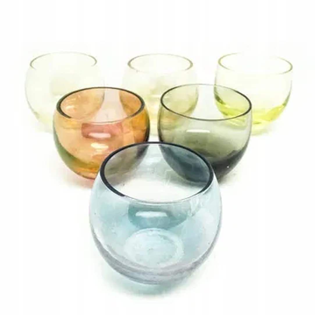 Set of glasses, Art Deco, colored glass, Czechoslovakia, 1950s. - 180258