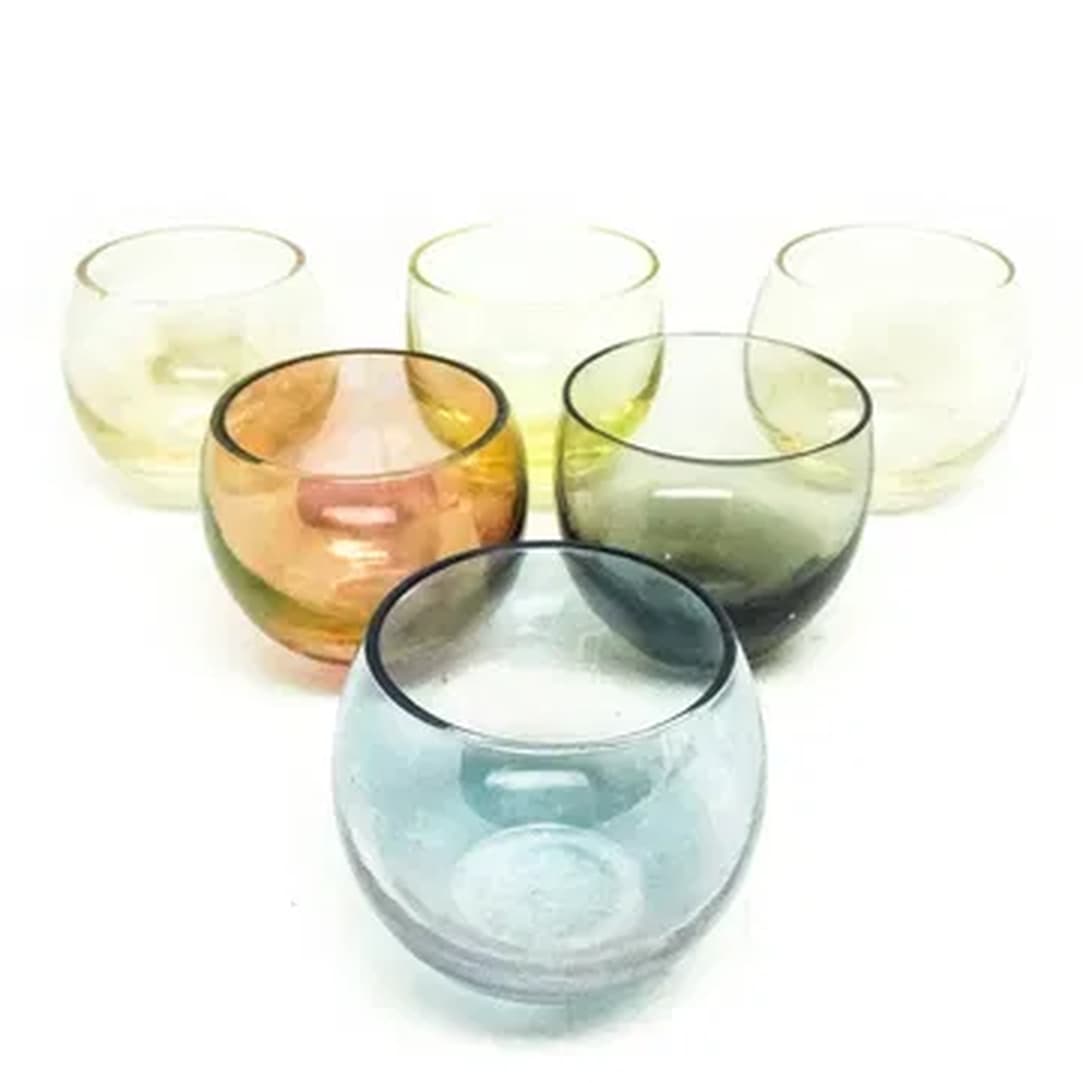 Set of glasses, Art Deco, colored glass, Czechoslovakia, 1950s. - 180259