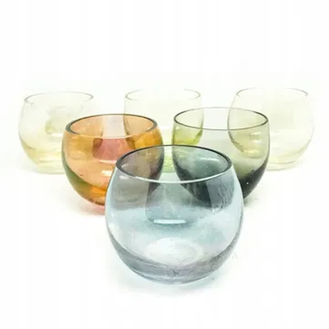 Set of glasses, Art Deco, colored glass, Czechoslovakia, 1950s. - 180262