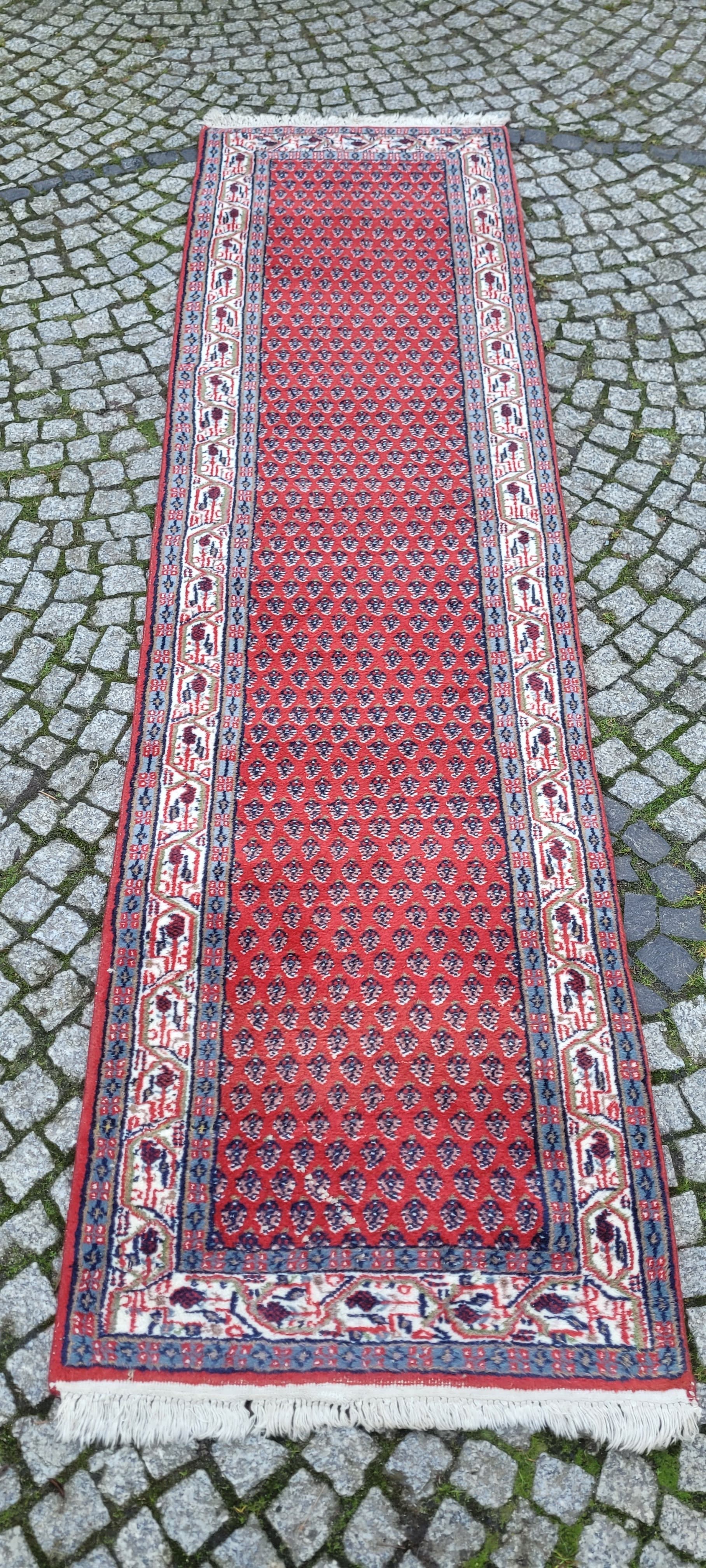 Runner Indo-Mir Sarouk, 75x280 cm, red wool, India, 1920s. - 180316