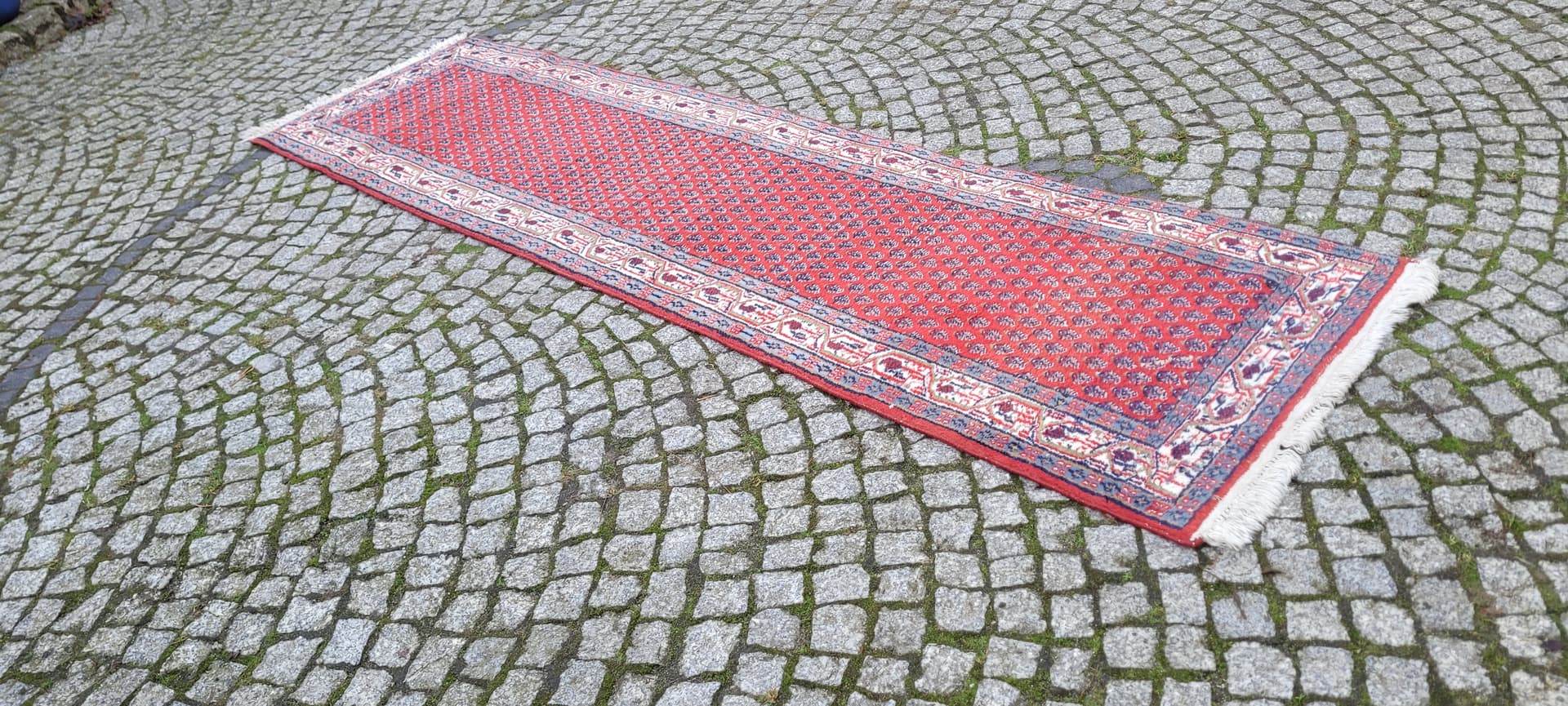 Runner Indo-Mir Sarouk, 75x280 cm, red wool, India, 1920s. - 180318