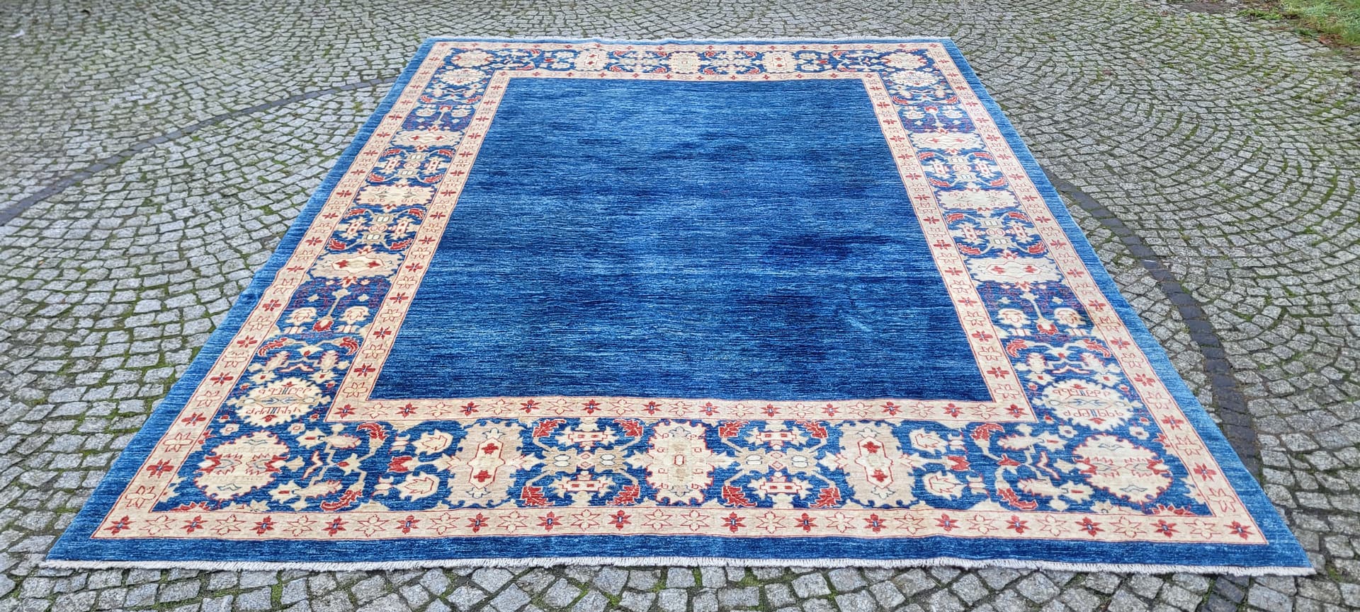 Dywan perski Ziegler 270x360 cm, niebieski, wełna, Pakistan, pocz. XX w. - 180482