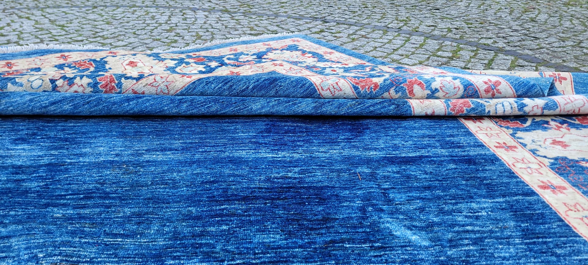 Dywan perski Ziegler 270x360 cm, niebieski, wełna, Pakistan, pocz. XX w. - 180479