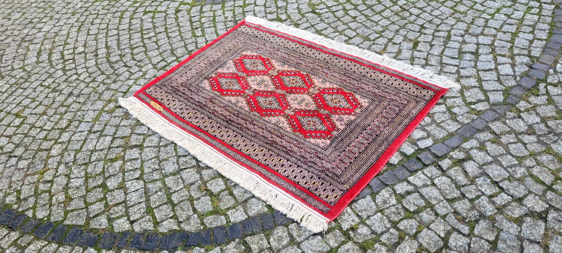 Rug Buchara 103x130 cm, red, wool, Pakistan, 1980s. - 180507