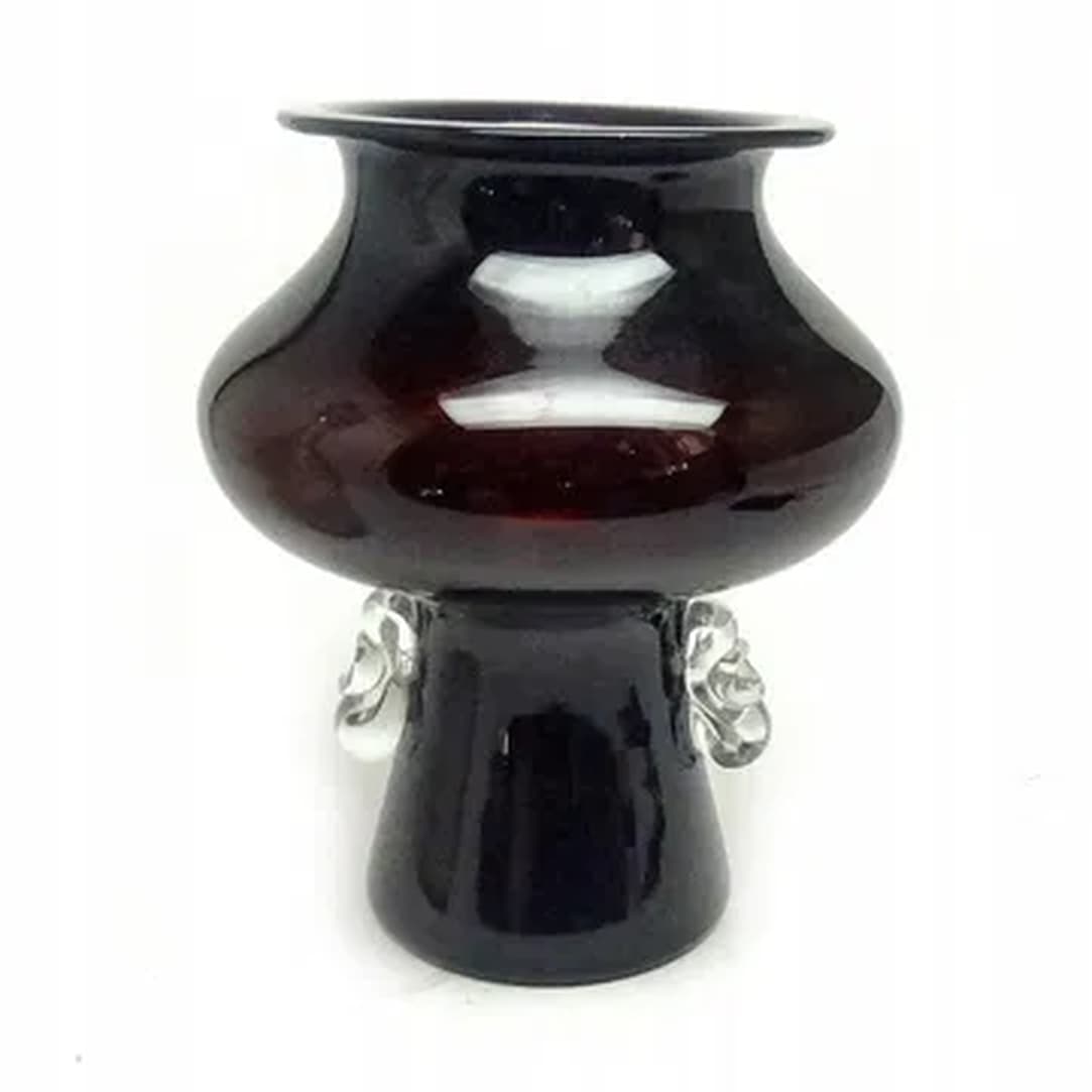 Wazon, polski modernizm, szkło bordowe, Polska, lata 70. - 180621