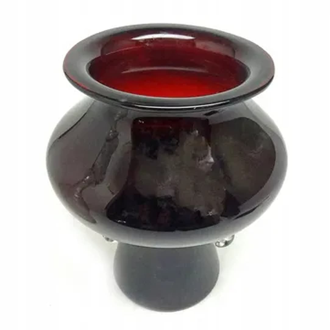 Wazon, polski modernizm, szkło bordowe, Polska, lata 70. - 180619