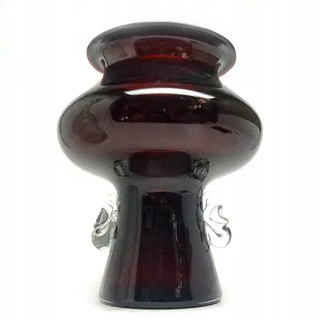 Wazon, polski modernizm, szkło bordowe, Polska, lata 70. - 180620