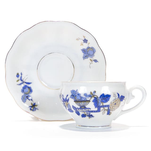 Filiżanka rococo, porcelana biała, Polska, lata 20. - WYMIARY