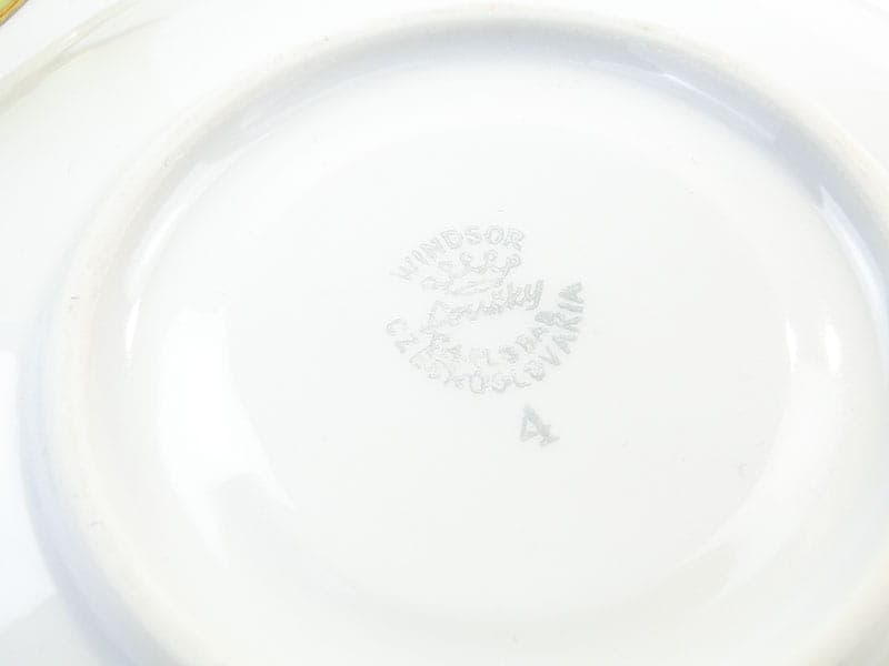 Filiżanka do espresso ze spodkiem, żółta porcelana, Windsor Loucky, Czechosłowacja, lata 50. - 180722