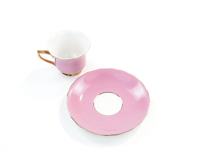 Filiżanka do espresso, porcelana różowa, Czechosłowacja, lata 50. - 180734