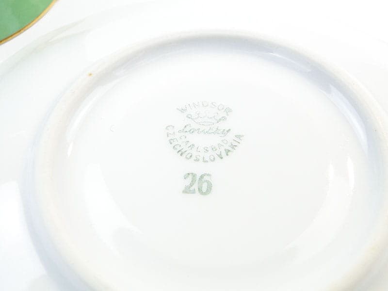 Filiżanka do espresso Windsor Loucky, porcelana zielona, Czechy, lata 50. - 180750
