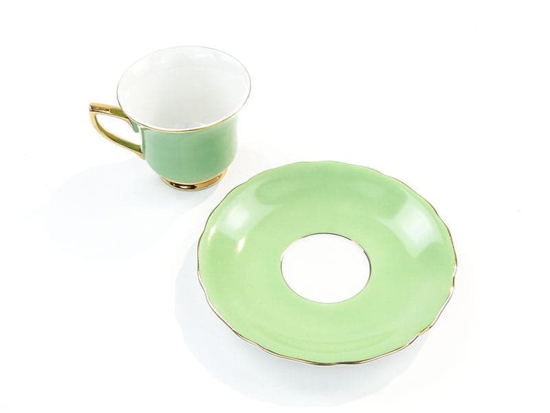 Filiżanka do espresso Windsor Loucky, porcelana zielona, Czechy, lata 50. - 180748