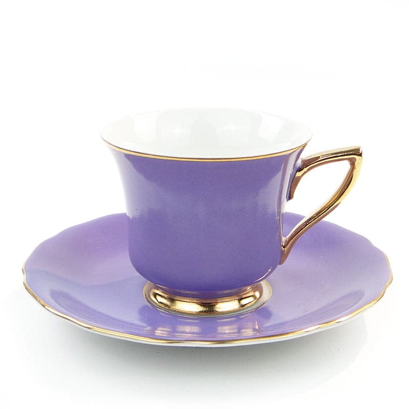 Filiżanka do espresso, violet, porcelana, Czechosłowacja, lata 50. - 180764