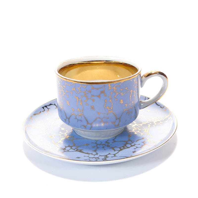 Cup and Saucer Ada, blue porcelain, Ćmielów, Poland, 1970s. - 181076