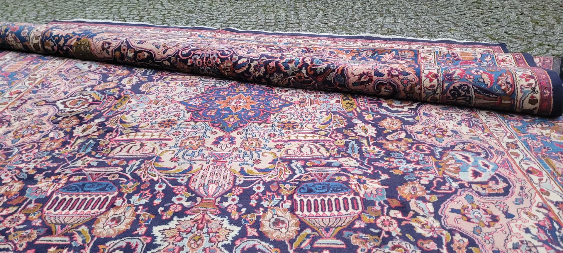 Rug Kashmar 300x395 cm, navy blue, wool, Iran, 1990s. - 181105