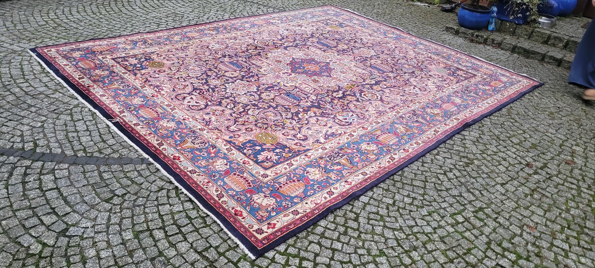 Rug Kashmar 300x395 cm, navy blue, wool, Iran, 1990s. - 181112