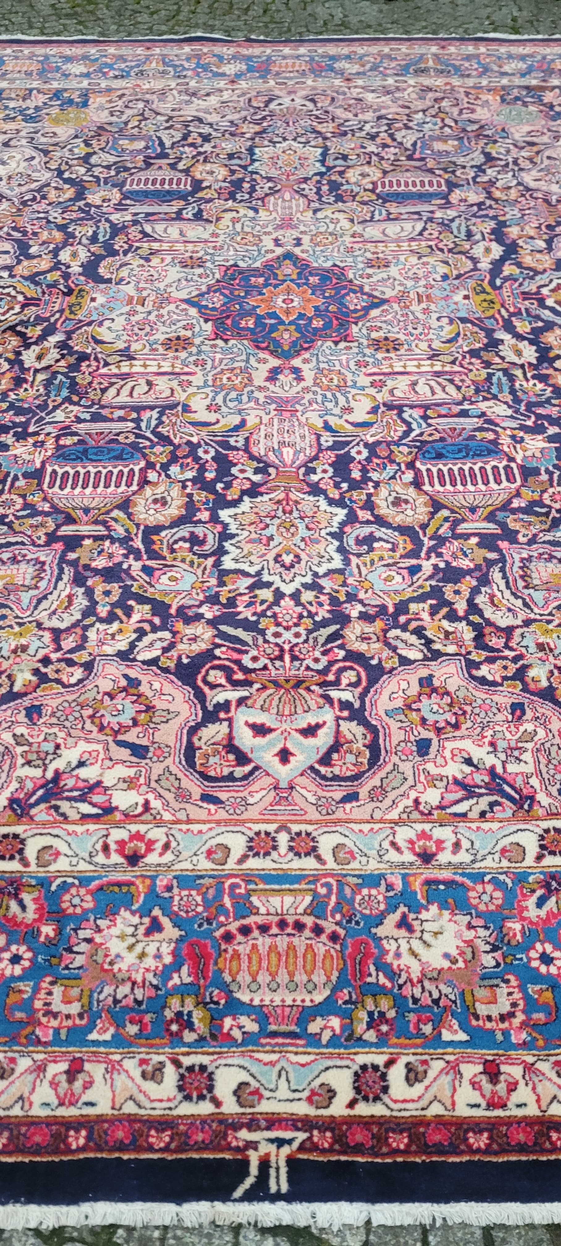 Rug Kashmar 300x395 cm, navy blue, wool, Iran, 1990s. - 181102