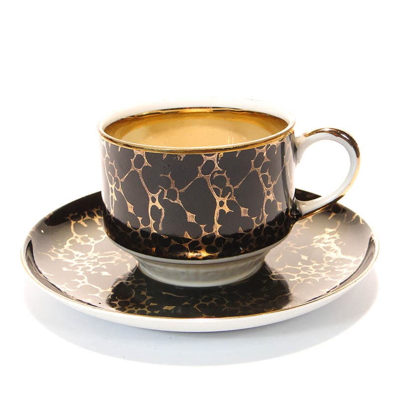 Filiżanka ze spodkiem Ada, porcelana czarna, proj. W. Potacki, Ćmielów, Polska, lata 70. - 181164