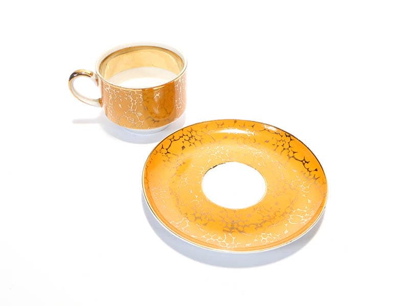 Filiżanka Ada, pomarańczowa, porcelana, proj. W. Potacki, Ćmielów, Polska, lata 70. - 181202