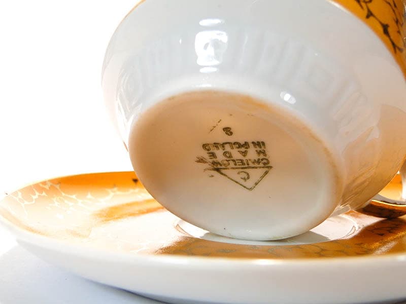 Filiżanka Ada, pomarańczowa, porcelana, proj. W. Potacki, Ćmielów, Polska, lata 70. - 181205