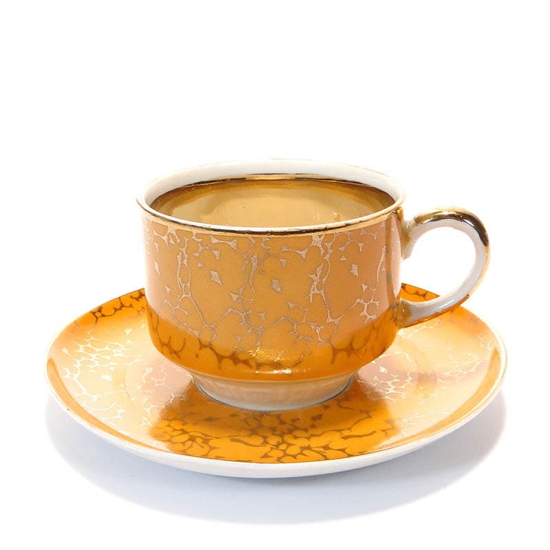 Filiżanka Ada, pomarańczowa, porcelana, proj. W. Potacki, Ćmielów, Polska, lata 70. - 181201