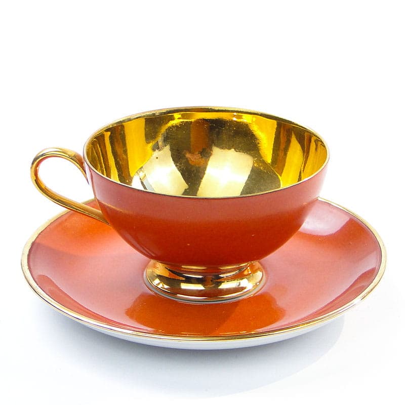 Filiżanka do mokki, porcelana pomarańczowa, Niemcy, lata 20. - 181243