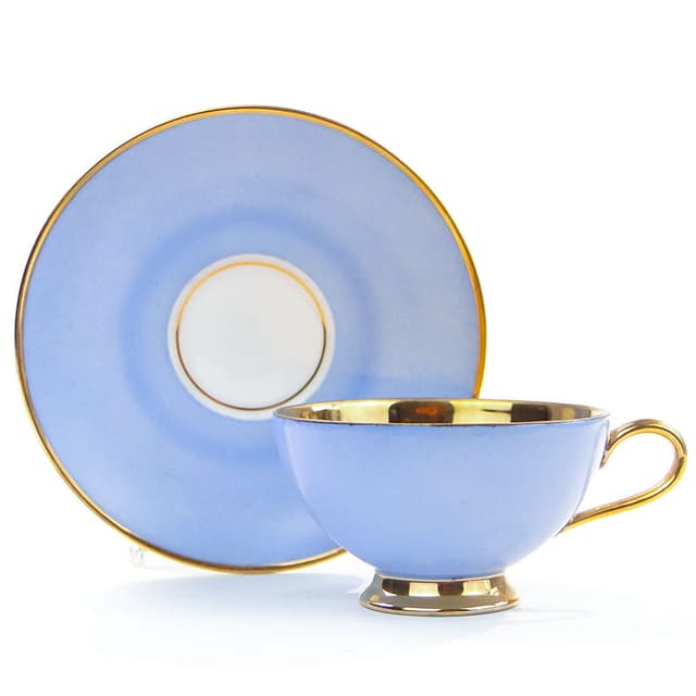 Filiżanka do mokki, Art déco, niebieska, porcelana, Niemcy, lata 20. - WYMIARY