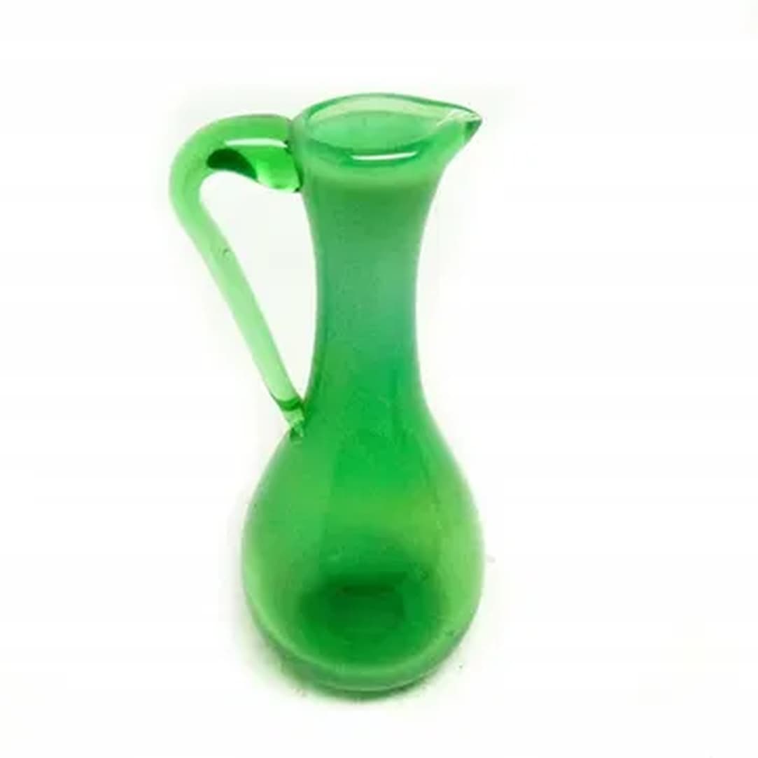 Dzbanek Modernizm, szkło turkusowe, proj. J. Słuczan-Orkusz, Polska, lata 70.