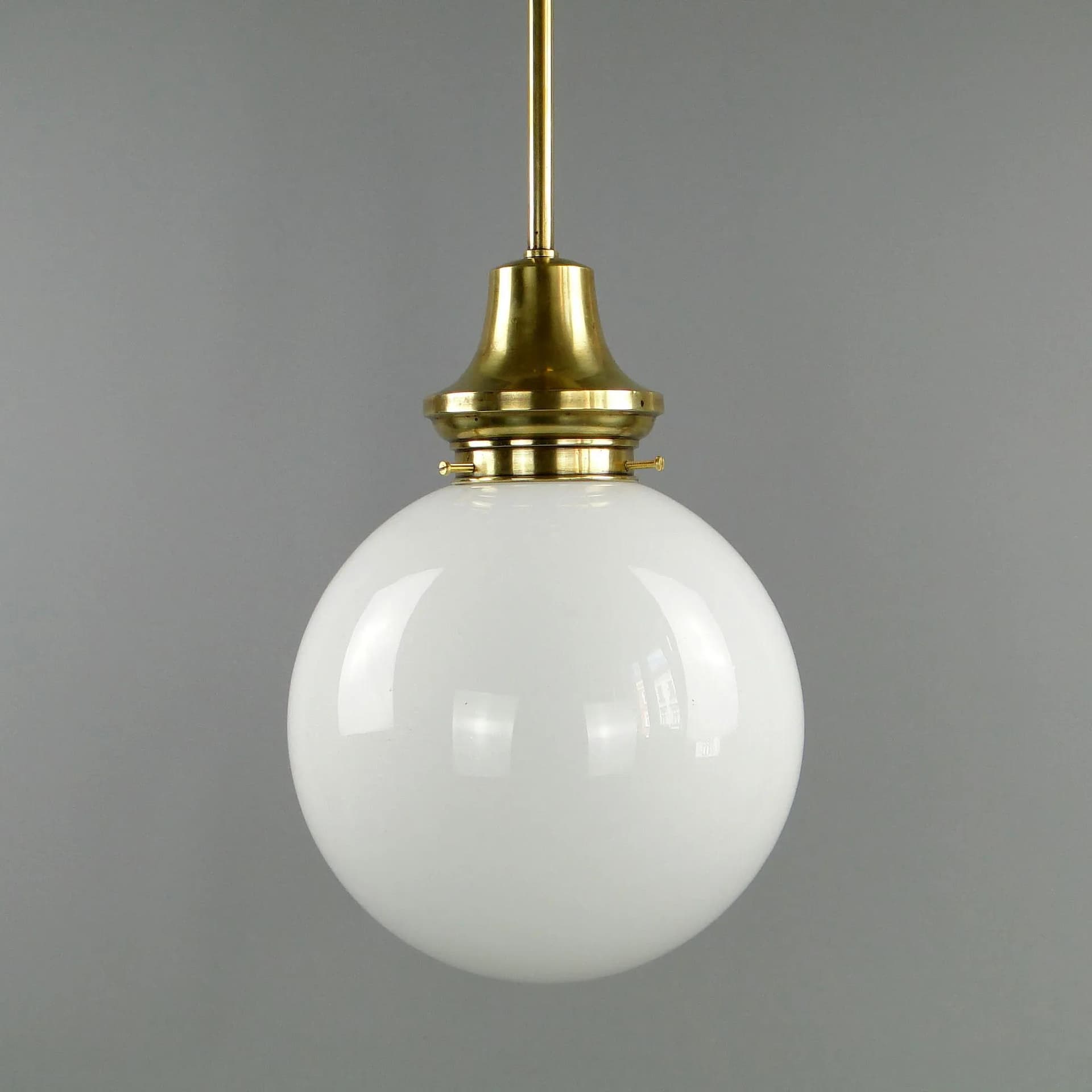 Pendant lamp, brass, white glass, Austria, early 20th century - 12665