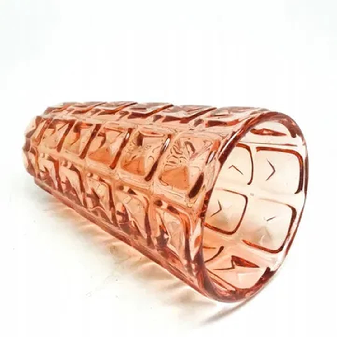 Wazon Koperty, modernizm, szkło rozalinowe, Ząbkowice, Polska, lata 70. - 181404