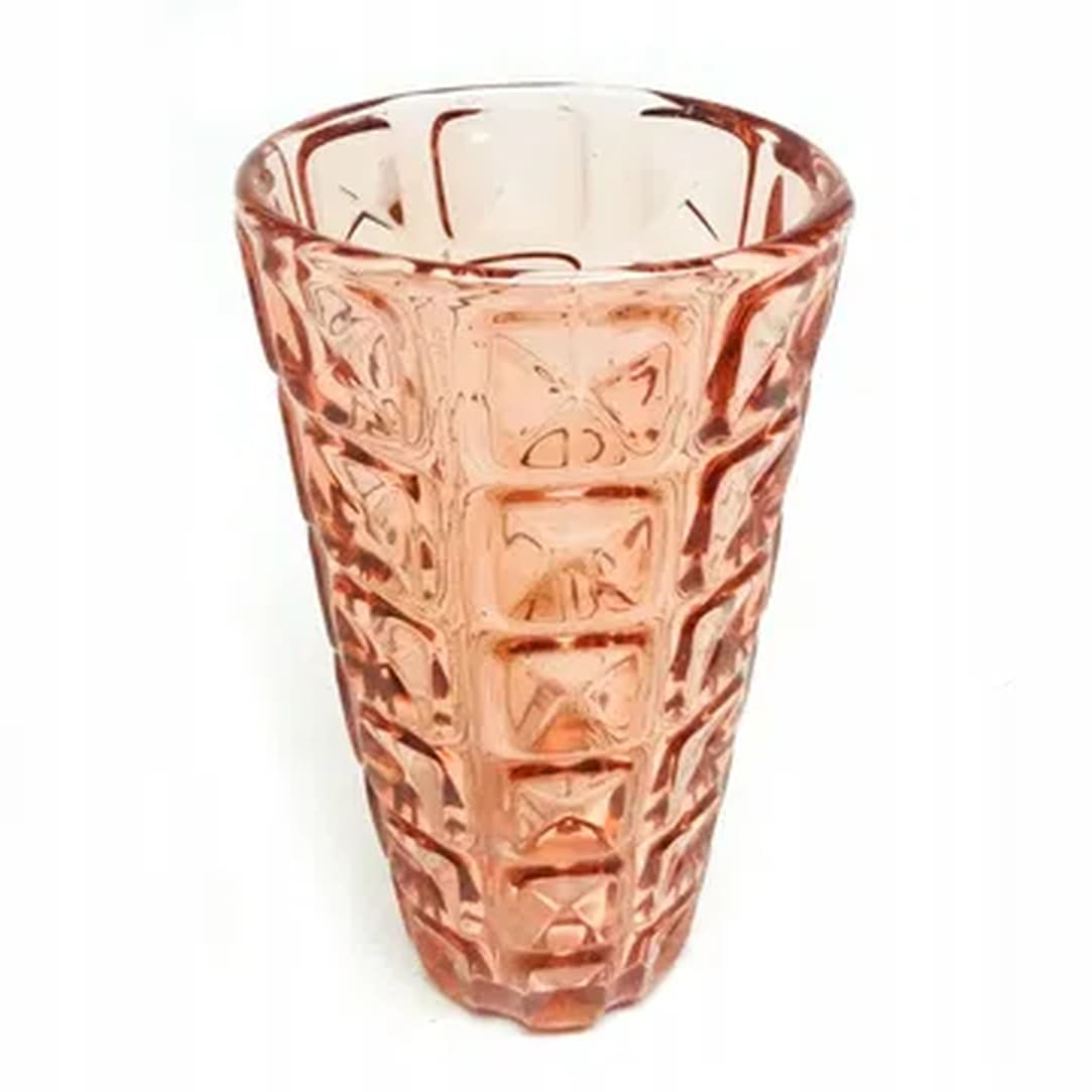 Wazon Koperty, modernizm, szkło rozalinowe, Ząbkowice, Polska, lata 70. - 181399