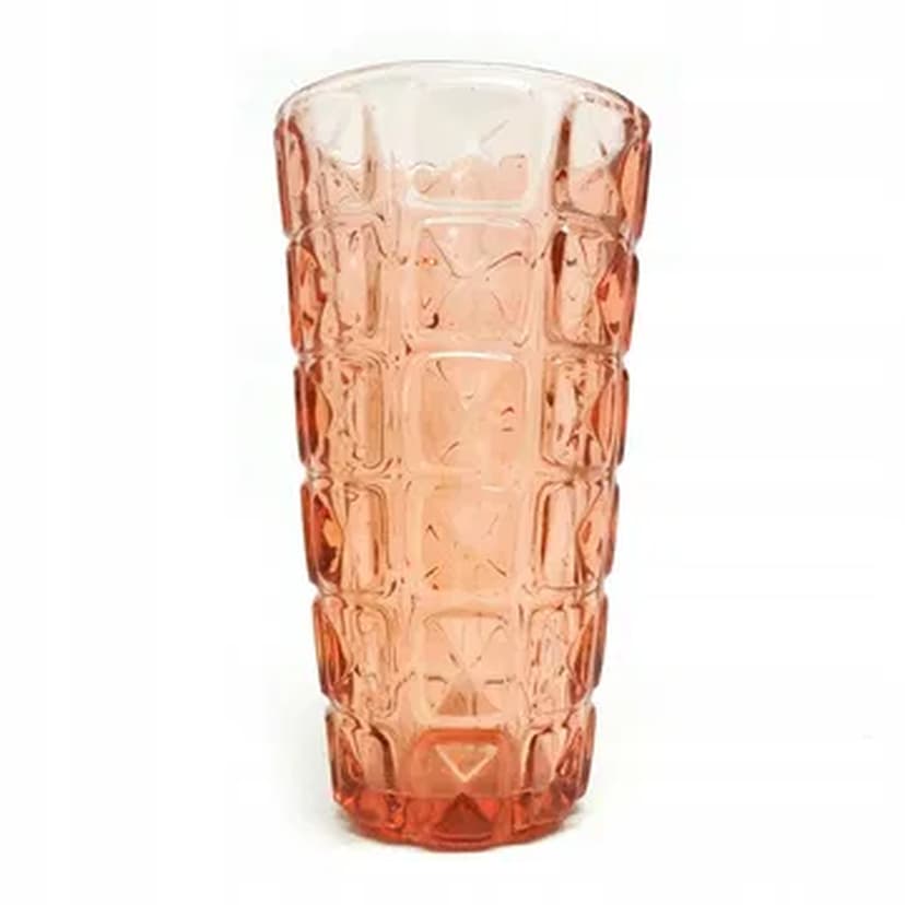 Wazon Koperty, modernizm, szkło rozalinowe, Ząbkowice, Polska, lata 70.