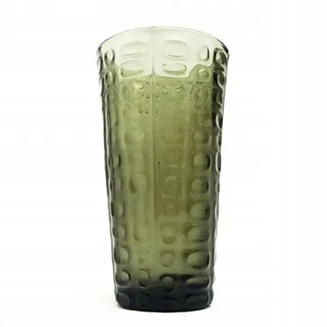 Wazon Wulkany, brutalizm, szkło zielone, Ząbkowice, Polska, lata 70.