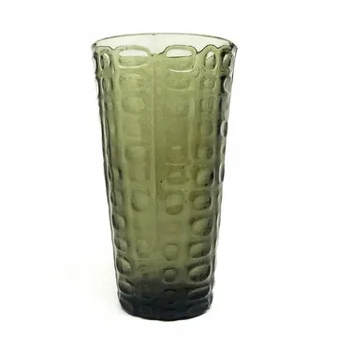 Wazon Wulkany, brutalizm, szkło zielone, Ząbkowice, Polska, lata 70. - 181426