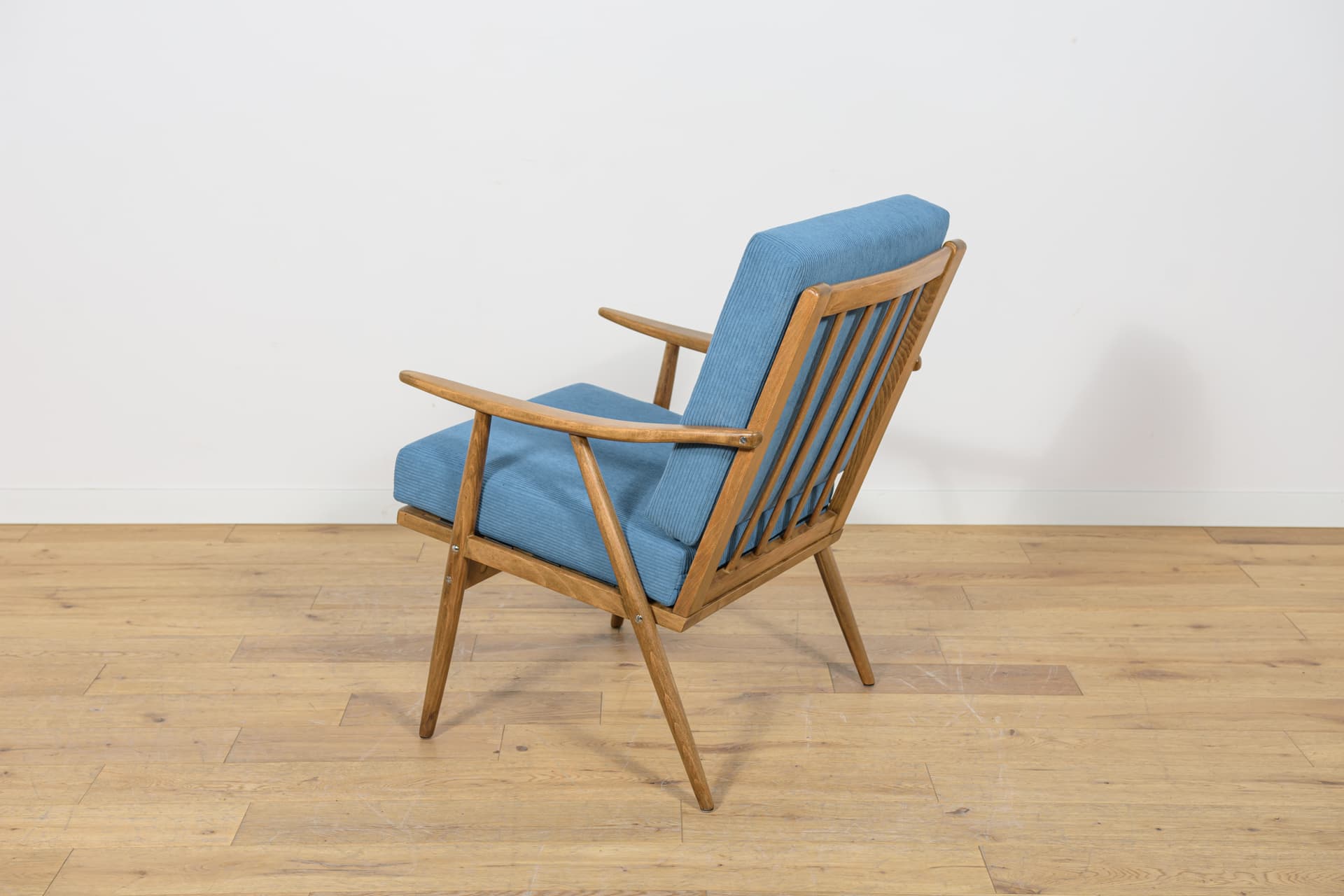 Fotel, buk niebieski, TON, Czechosłowacja, lata 60. - 181440