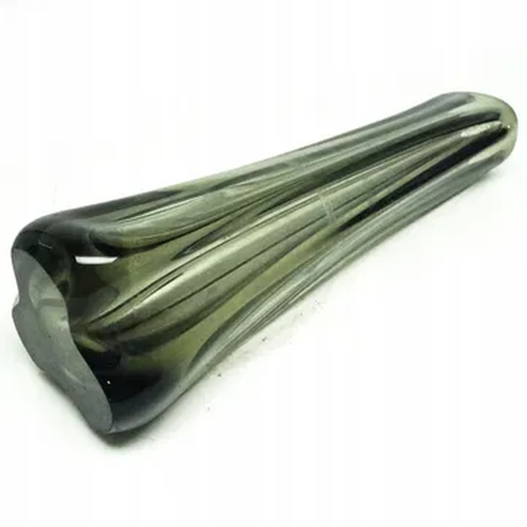 Wazon Brutalizm, szkło prasowane zielone, Ząbkowice, Polska, lata 70. - 181464