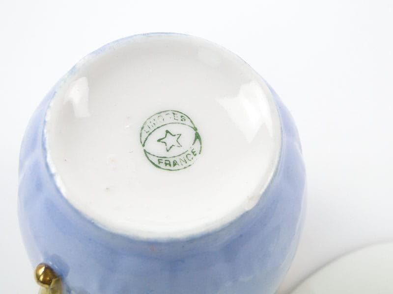 Filiżanka do mokki, secesja, porcelana niebieska, Francja, początek XX w. - 181474