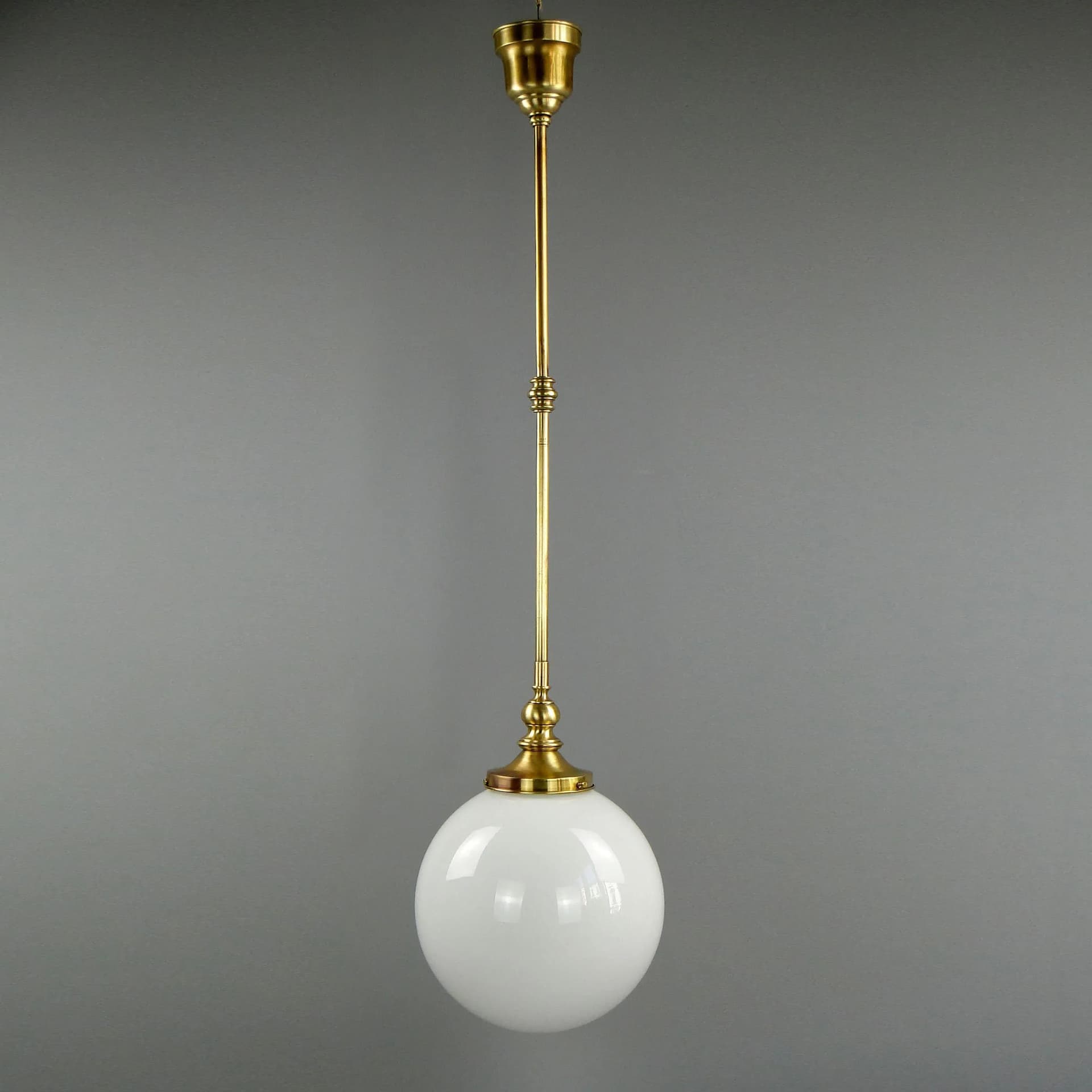 Pendant Lamp, white glass, brass, Austria, early 20th c. - 12656