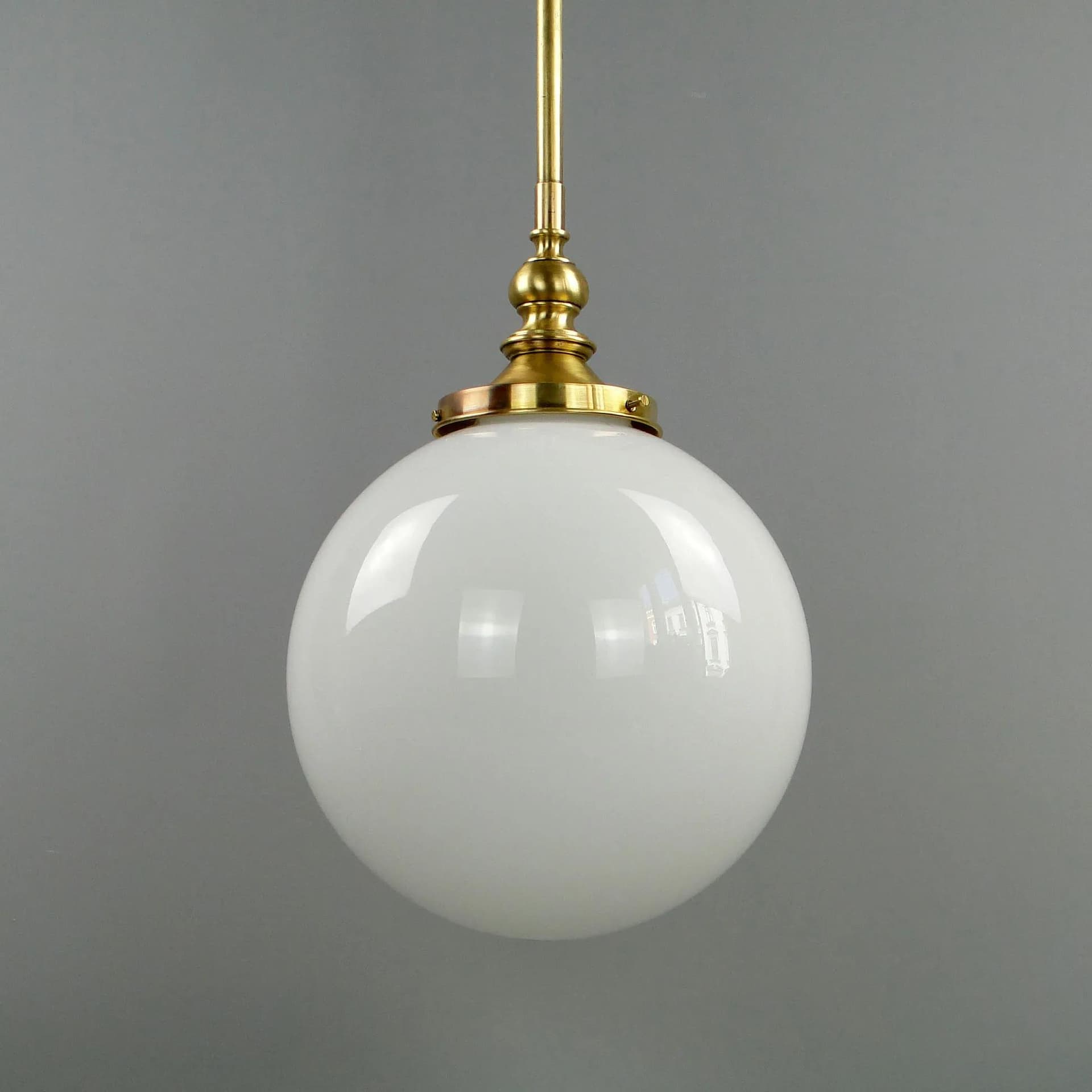 Pendant Lamp, white glass, brass, Austria, early 20th c. - 12661