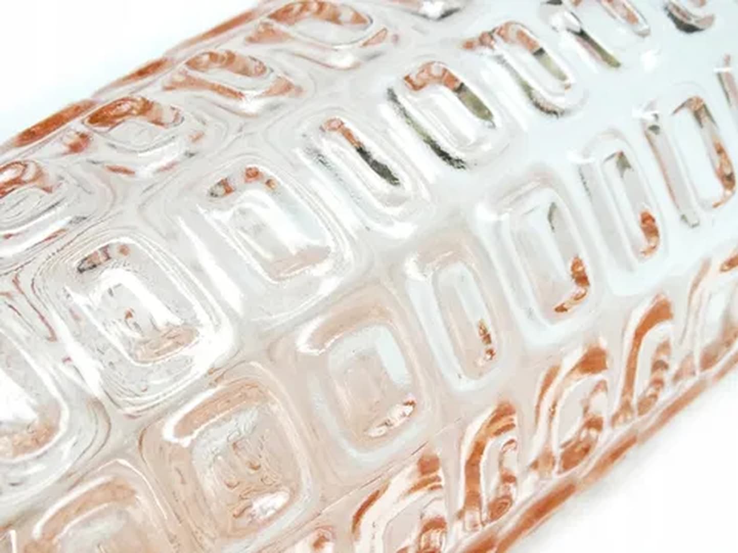 Wazon Wulkany, modernizm, szkło prasowane róż, Ząbkowice, Polska, lata 70. - 181498