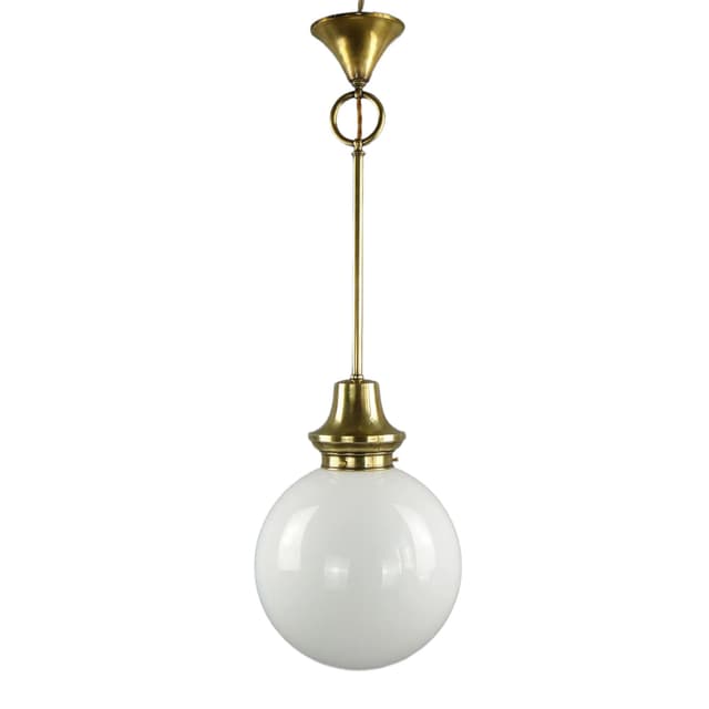 Lampa wisząca, biały, szkło, mosiądz, Austria, początek XX w. - WYMIARY