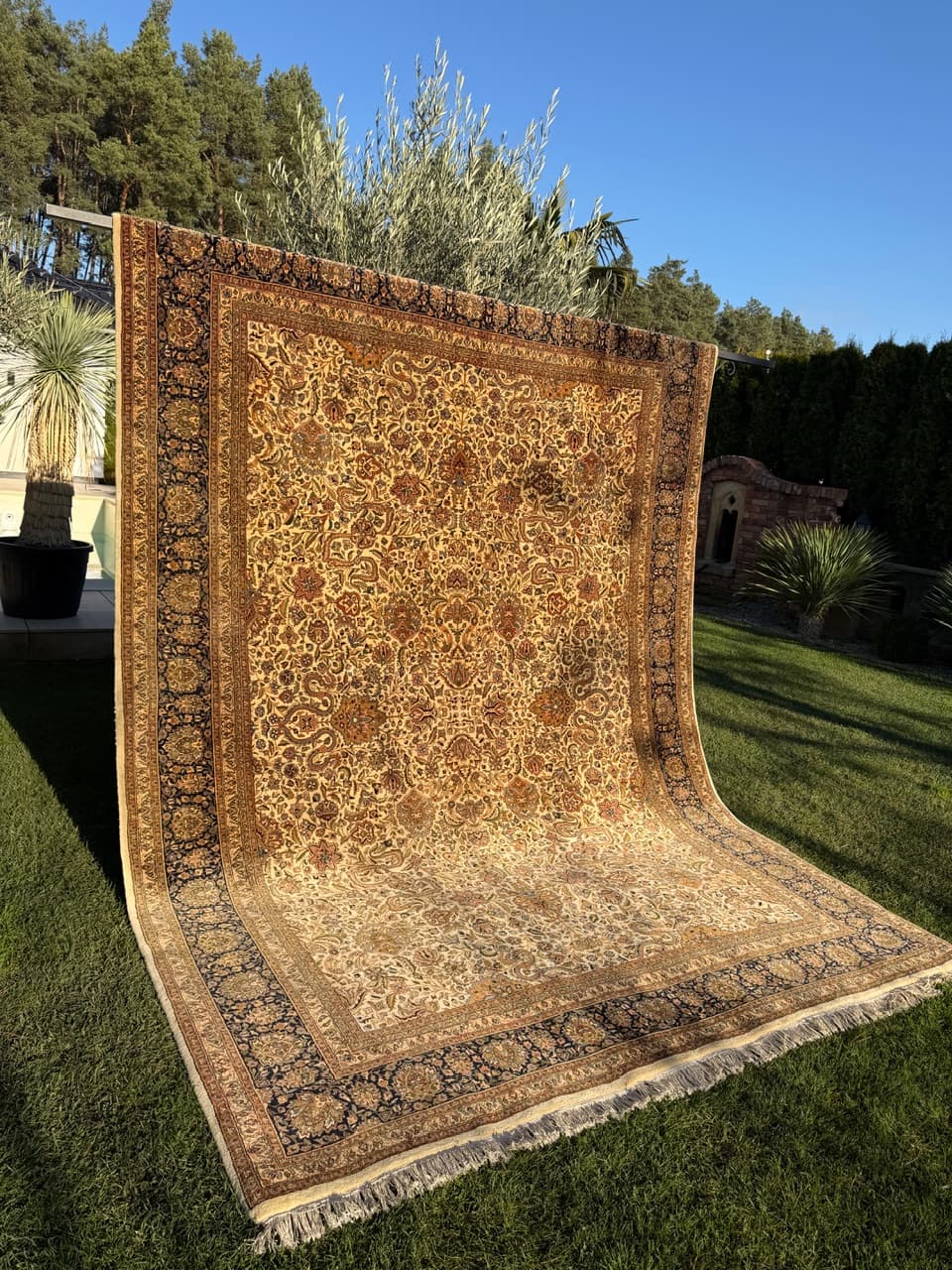 Dywan Indo Sarouck 375x255 cm, beżowy, wełna, Indie - 181738