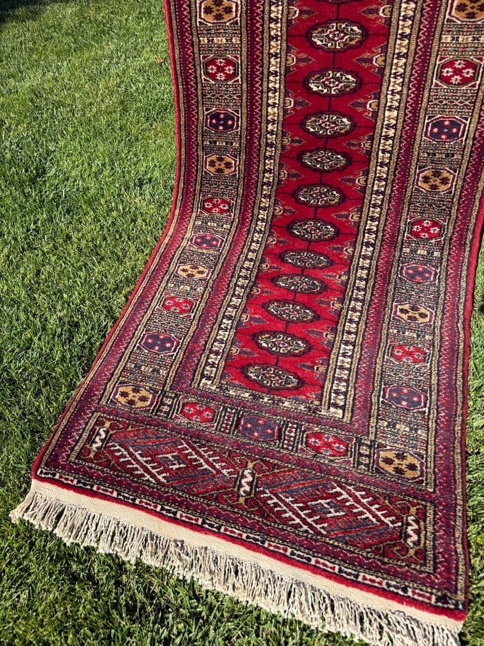 Runner Buchara 270x70 cm, red, cashmere wool, Pakistan, 1990s. - 181839