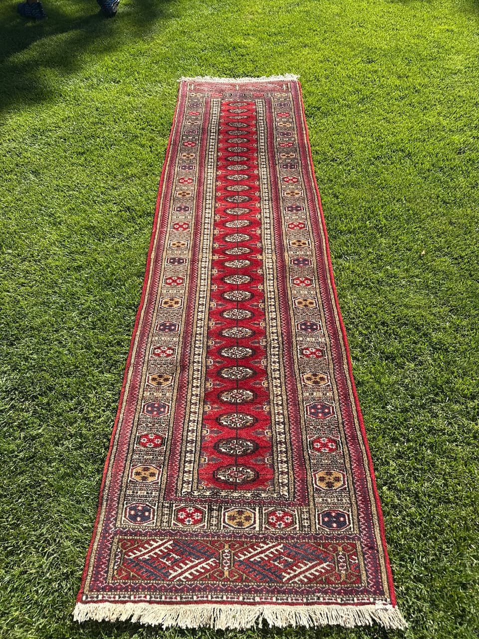 Runner Buchara 270x70 cm, red, cashmere wool, Pakistan, 1990s. - 181844