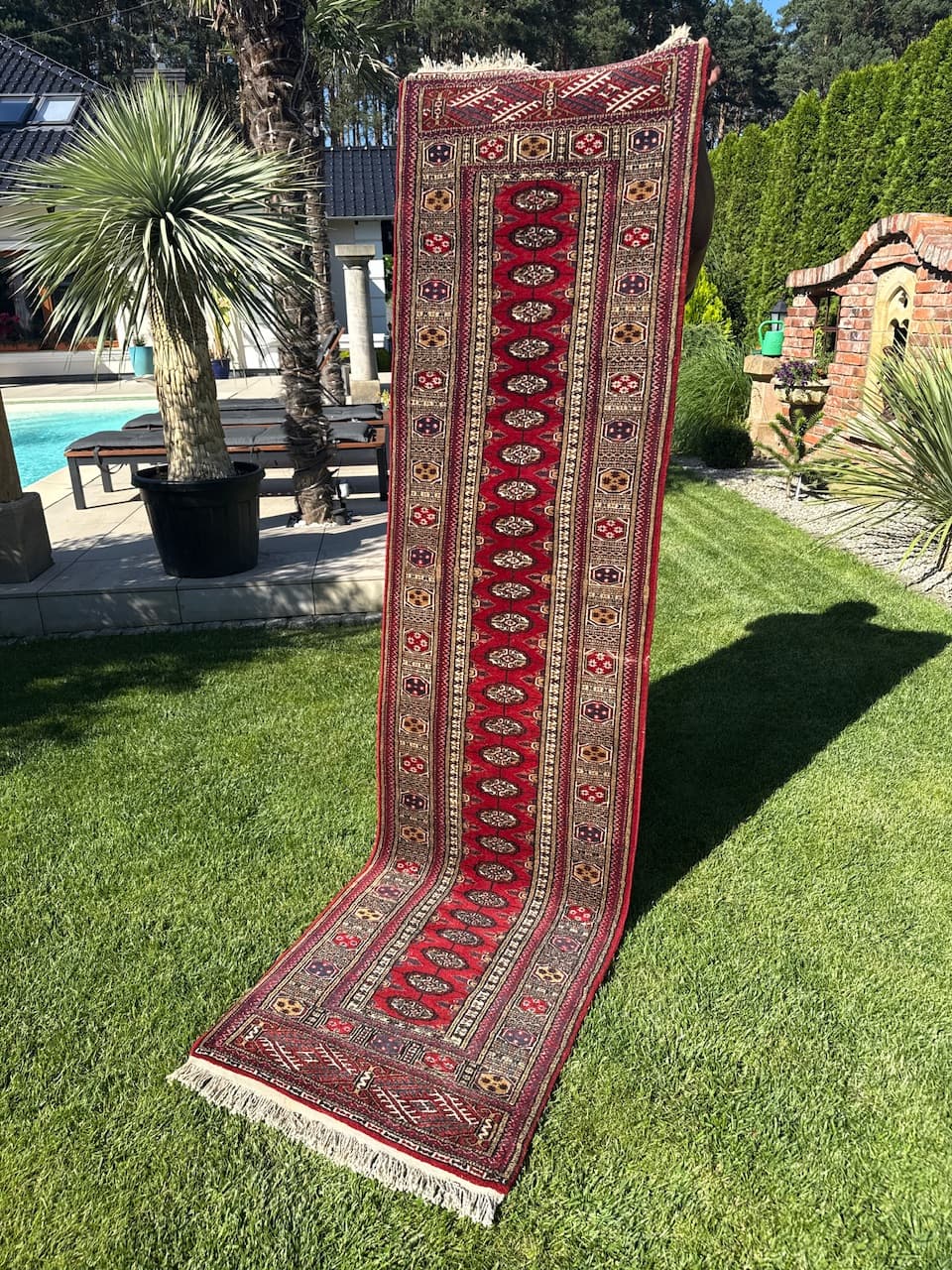 Runner Buchara 270x70 cm, red, cashmere wool, Pakistan, 1990s. - 181838