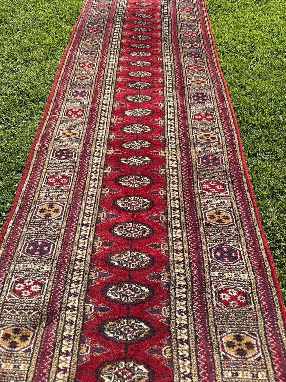 Runner Buchara 270x70 cm, red, cashmere wool, Pakistan, 1990s. - 181845