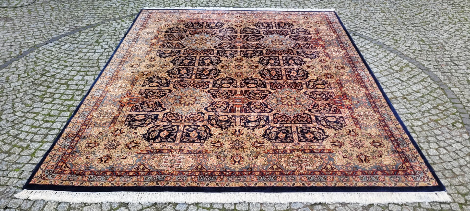 Dywan Tebriz, 310x250cm, granatowy, wełna, Indie - 181896