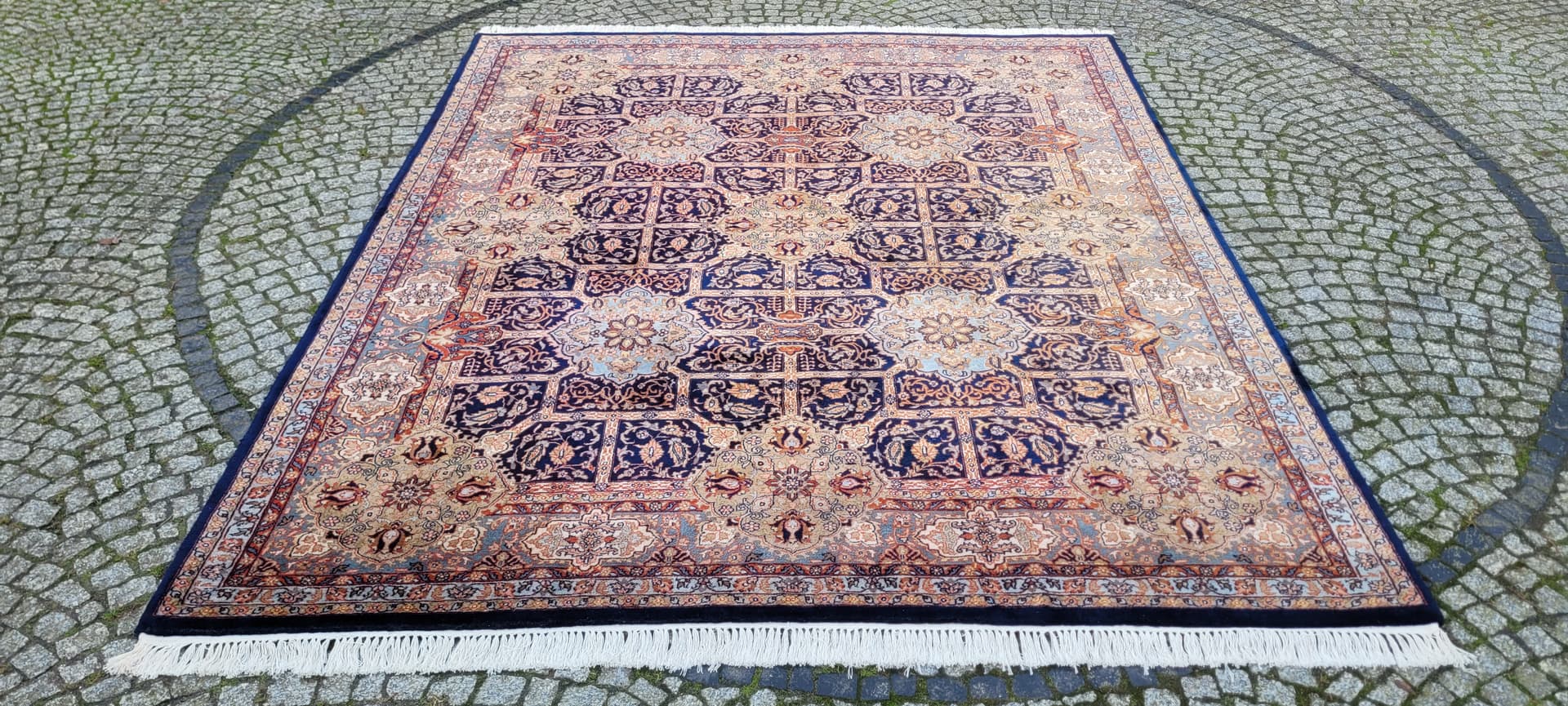 Dywan Tebriz, 310x250cm, granatowy, wełna, Indie - 181894